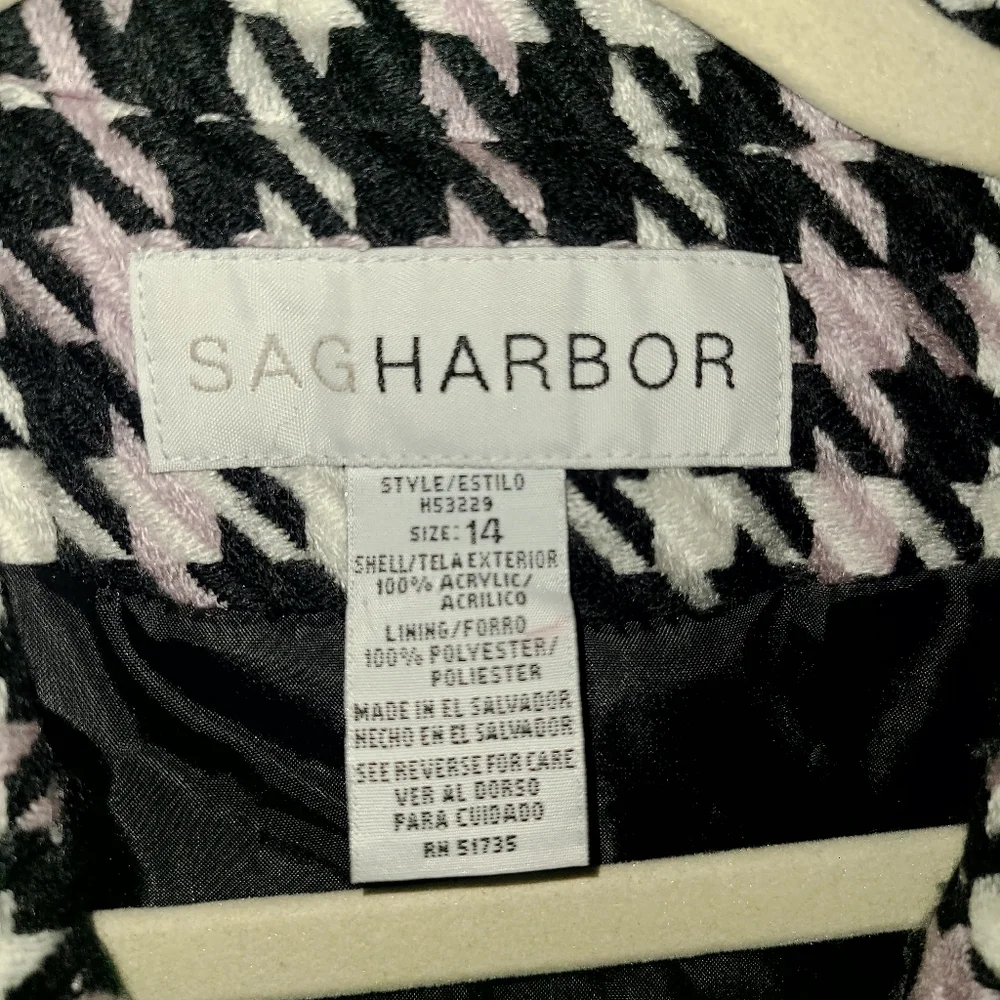 Sag Harbor Black, White, lavender Blazer with Houndstooth Pattern - Picture 5 of 8